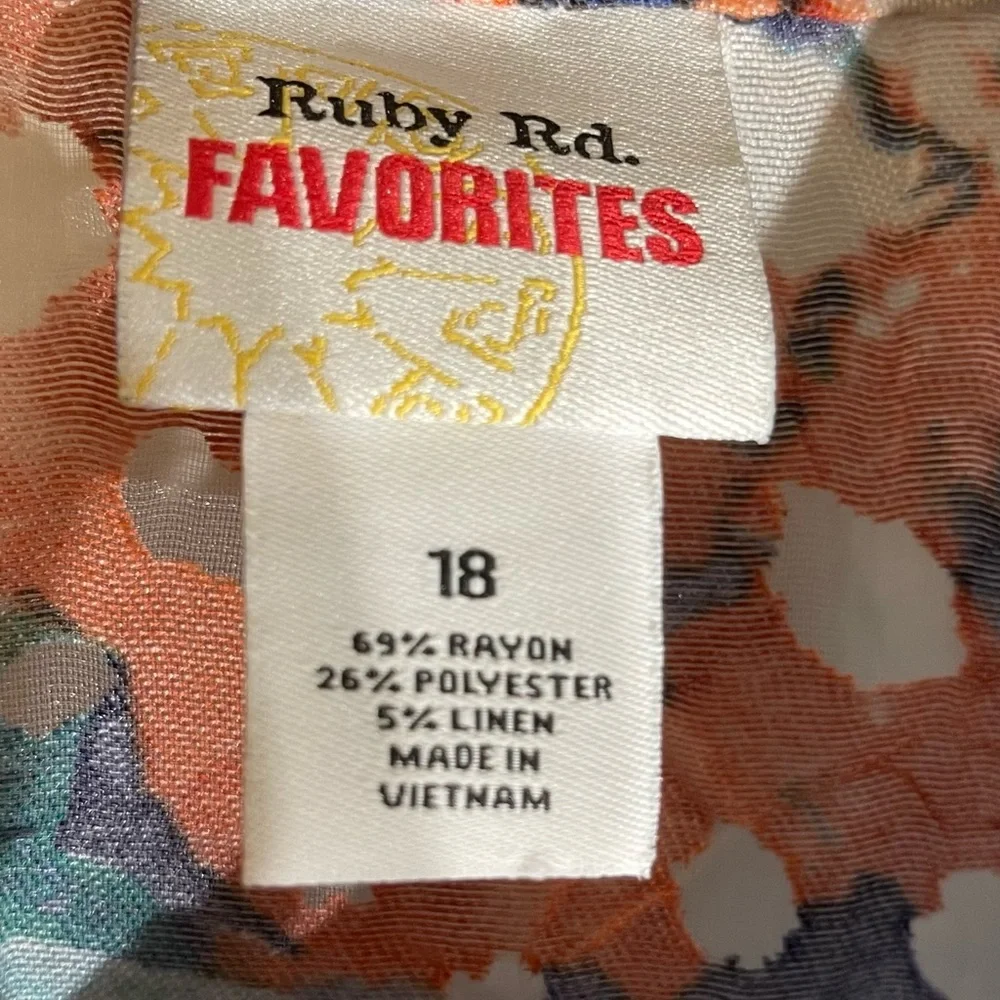 Ruby Rd Sheer Lace Floral Blouse size 18 Boho Hippie Vintage Y2K Artistic - Picture 6 of 13